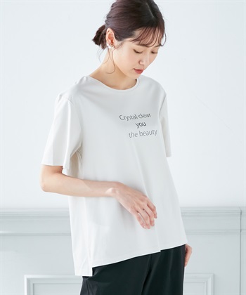 A/C DESIGN BY ALPHA CUBIC 【接触冷感】ゆるシルエットロゴプリントTシャツ_variationthumb_3