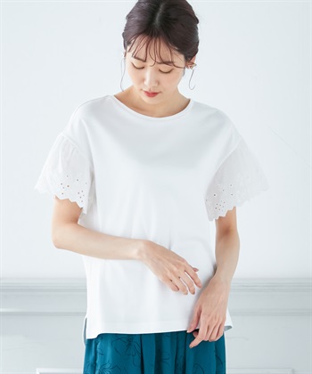 A/C DESIGN BY ALPHA CUBIC 刺しゅうスリーブプルオーバー_variationthumb_1