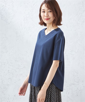 A/C DESIGN BY ALPHA CUBIC カットワーク刺しゅうプルオーバー_variationthumb_3