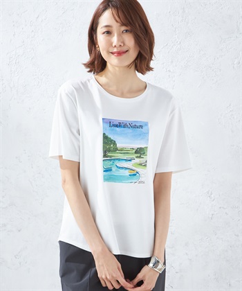 A/C DESIGN BY ALPHA CUBIC 【接触冷感】風景プリントTシャツ_variationthumb_1