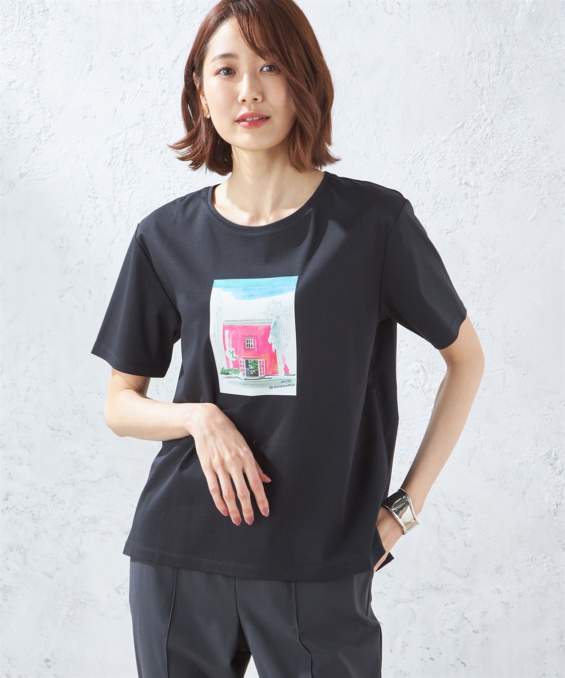 A/C DESIGN BY ALPHA CUBIC 【接触冷感】ハウスプリントTシャツ_variation_1