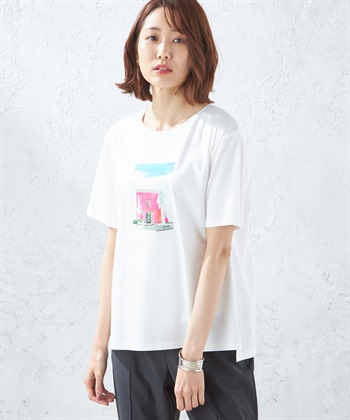 A/C DESIGN BY ALPHA CUBIC 【接触冷感】ハウスプリントTシャツ_variationthumb_2