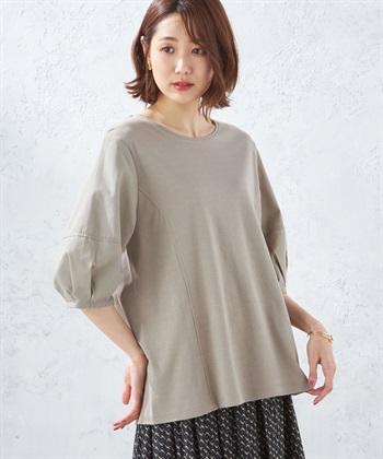 A/C DESIGN BY ALPHA CUBIC 【接触冷感】パフスリーブプルオーバー_variationthumb_2