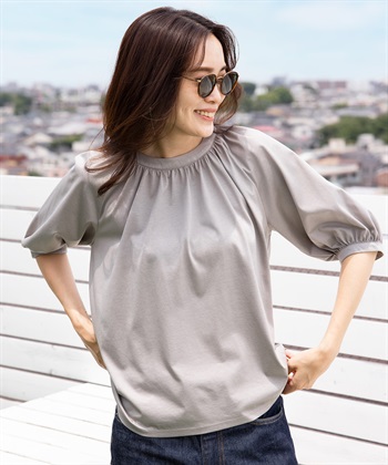 A/C DESIGN BY ALPHA CUBIC 【接触冷感】ギャザーネックプルオーバー_variationthumb_2