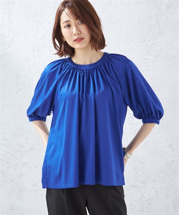 A/C DESIGN BY ALPHA CUBIC 【接触冷感】ギャザーネックプルオーバー_variationthumb_3