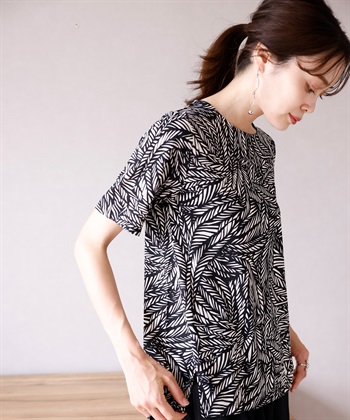A/C DESIGN BY ALPHA CUBIC 【接触冷感】ボタニカルプリントチュニック_variationthumb_1