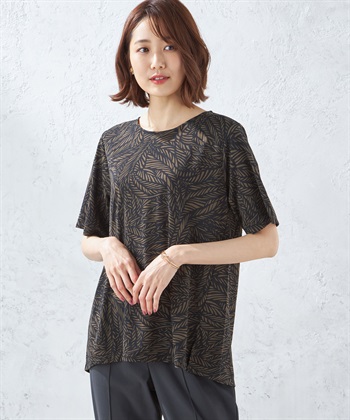 A/C DESIGN BY ALPHA CUBIC 【接触冷感】ボタニカルプリントチュニック_variationthumb_2