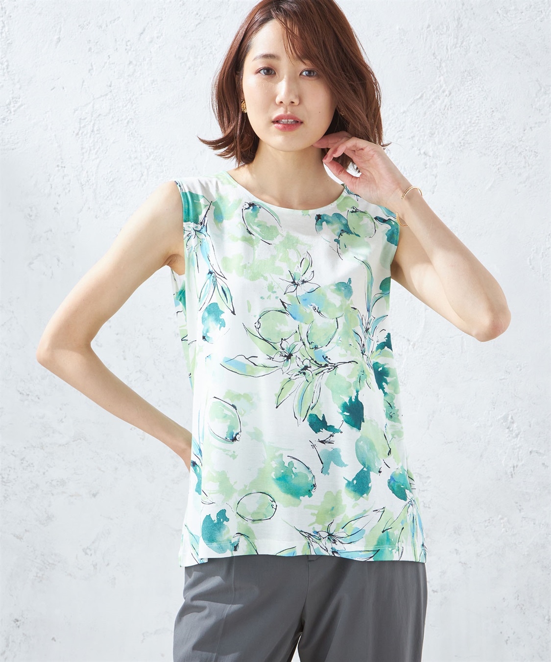 A/C DESIGN BY ALPHA CUBIC フルーツプリントノースリーブプルオーバー_variation_2