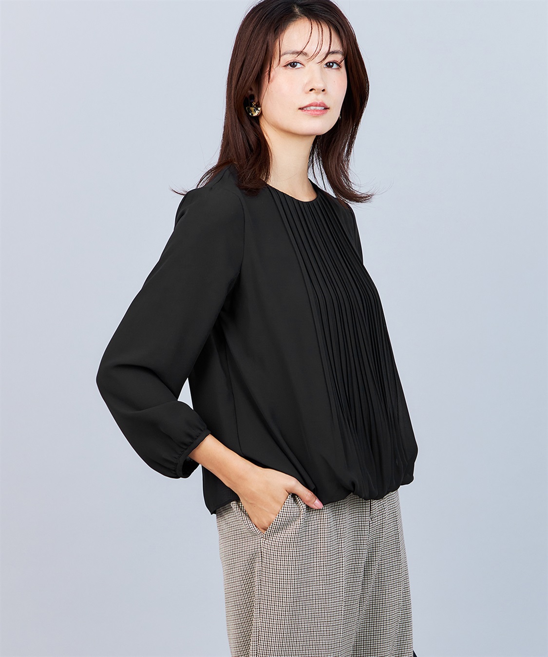 A/C DESIGN BY ALPHA CUBIC フロントプリーツTブラウス_variation_1