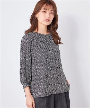 A/C DESIGN BY ALPHA CUBIC クルーネックシフォンTブラウス_variationthumb_1