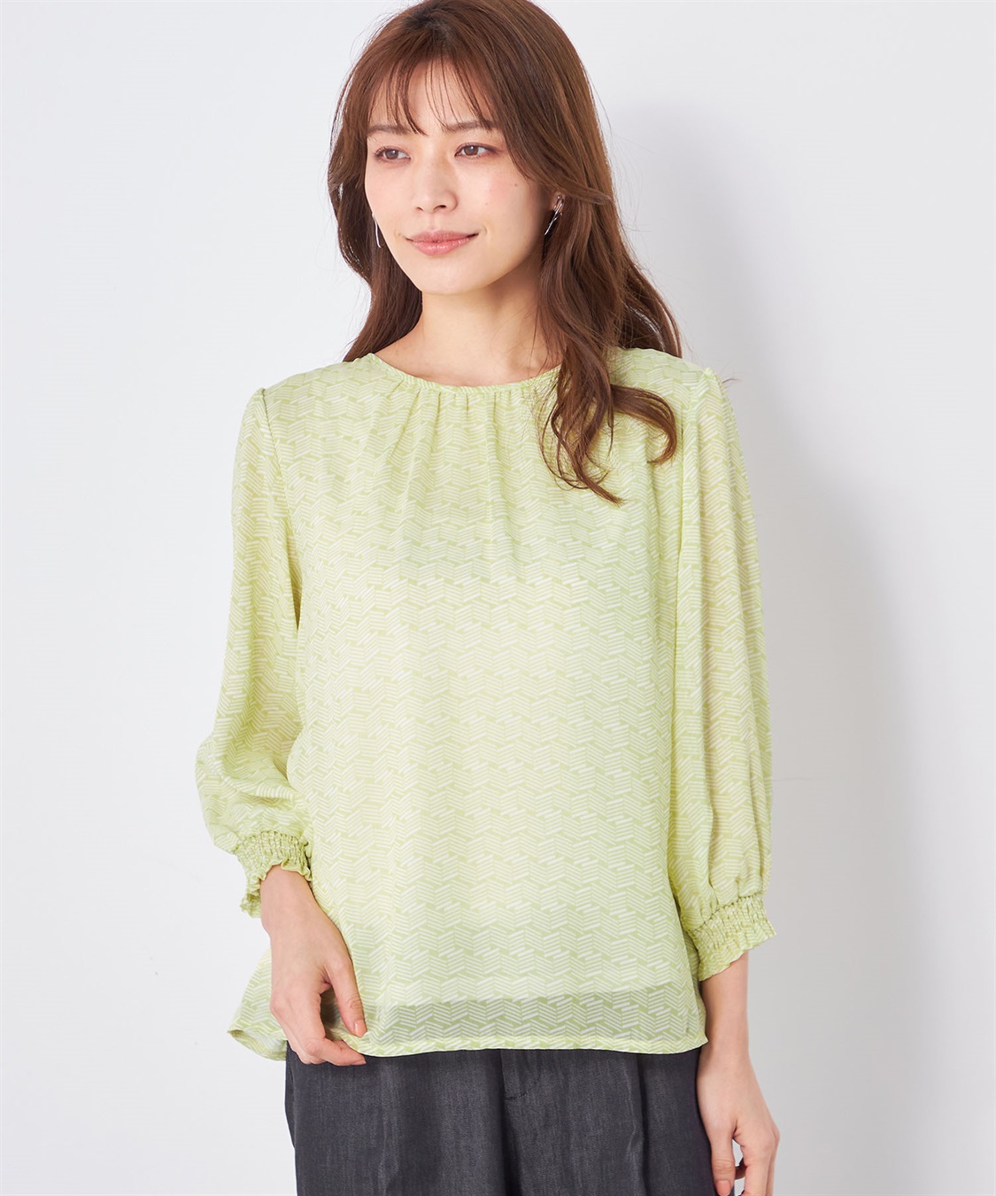 A/C DESIGN BY ALPHA CUBIC クルーネックシフォンTブラウス_variation_3