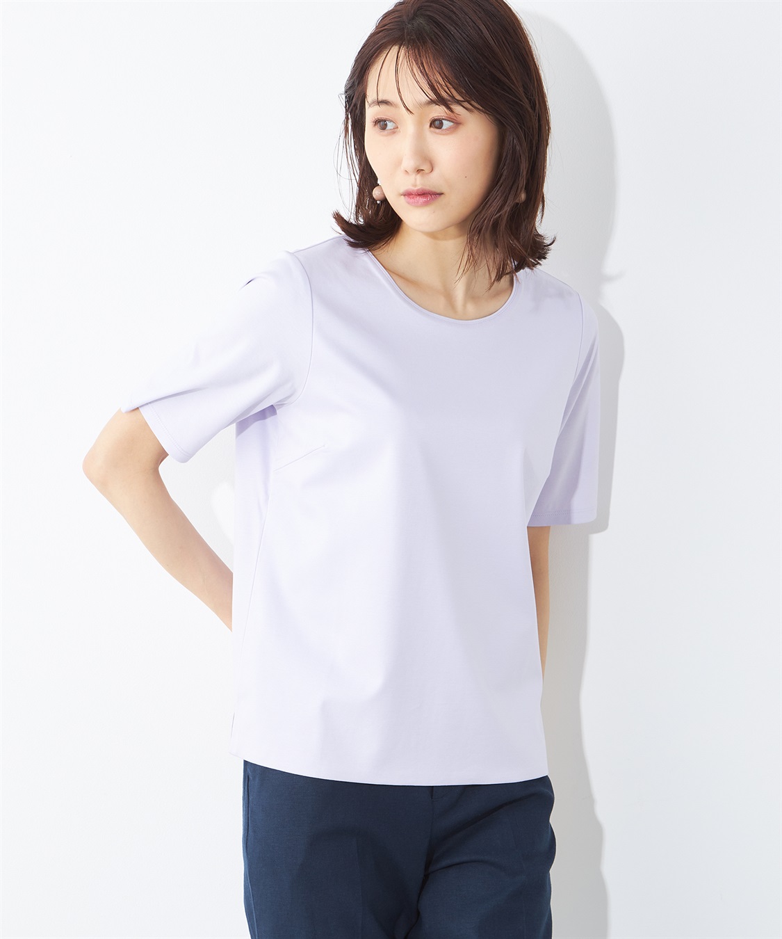 A/C DESIGN BY ALPHA CUBIC ダブルフロントカラーTシャツ_variation_2