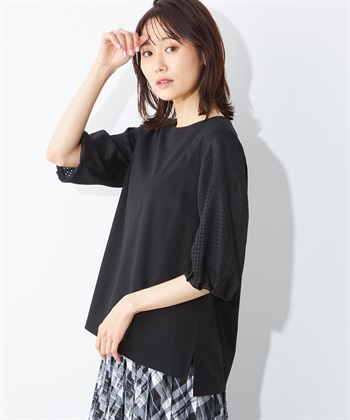 A/C DESIGN BY ALPHA CUBIC 【接触冷感】レースボリュームスリーブプルオーバー_variationthumb_1