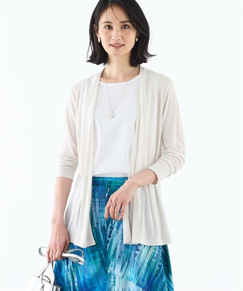 フライストッパーカーディガン【接触冷感・UVカット】(ライトグレー-M)