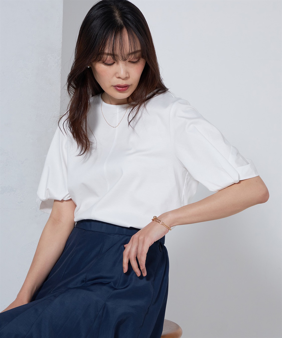 A/C DESIGN BY ALPHA CUBIC 【接触冷感】ツイストスリーブプルオーバー_main