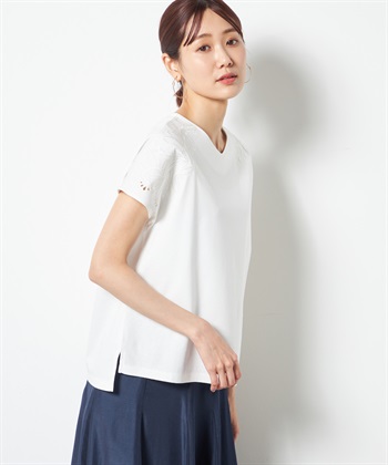 A/C DESIGN BY ALPHA CUBIC 【接触冷感】カットワーク刺繍プルオーバー_variationthumb_2