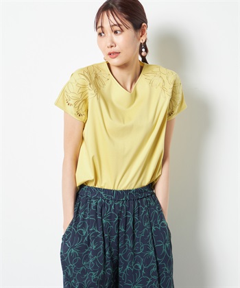 A/C DESIGN BY ALPHA CUBIC 【接触冷感】カットワーク刺繍プルオーバー_variationthumb_3