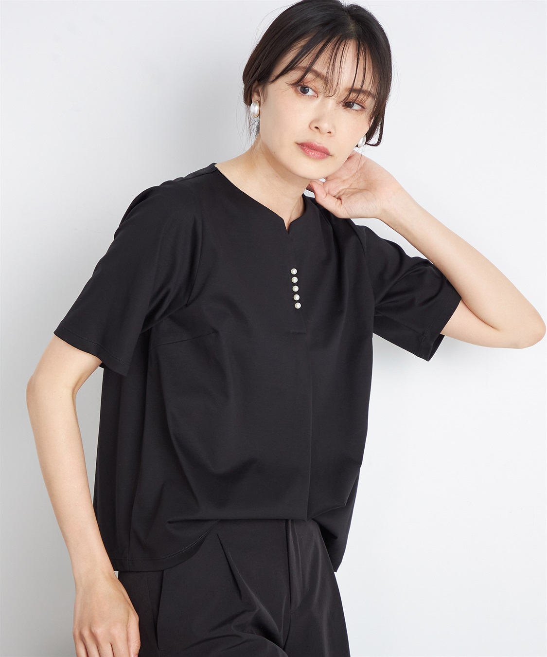 A/C DESIGN BY ALPHA CUBIC 【接触冷感】【UV対策】パールスキッパープルオーバー_main