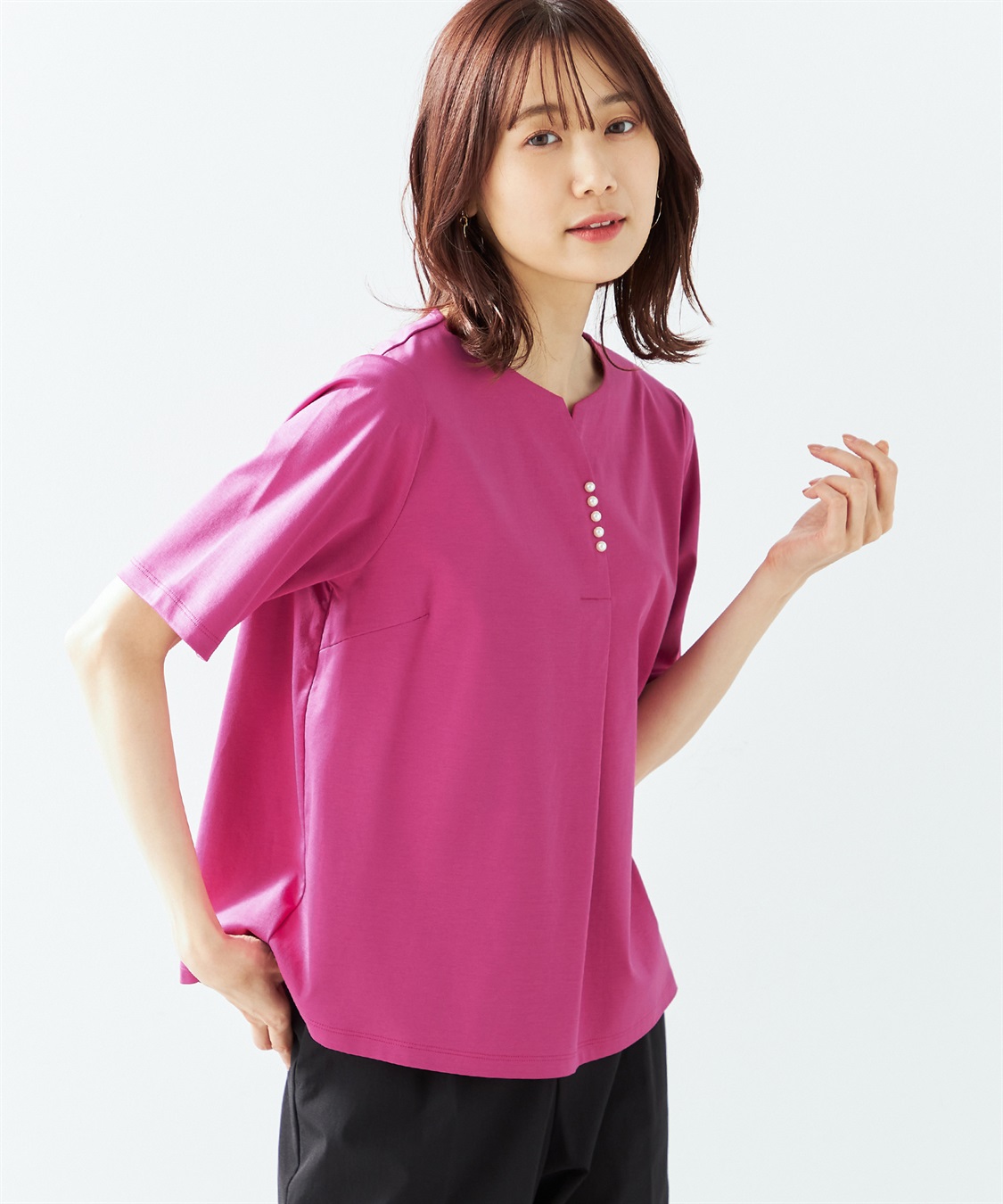 A/C DESIGN BY ALPHA CUBIC 【接触冷感】【UV対策】パールスキッパープルオーバー_variation_2