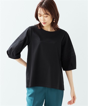 A/C DESIGN BY ALPHA CUBIC 【接触冷感】【UV対策】レーススリーブプルオーバー_variationthumb_1