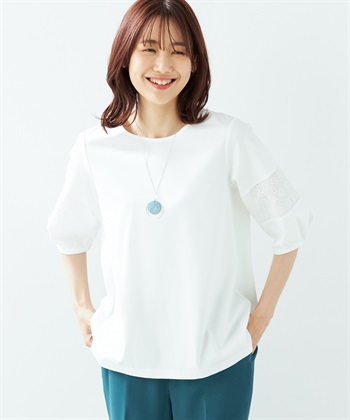 A/C DESIGN BY ALPHA CUBIC 【接触冷感】【UV対策】レーススリーブプルオーバー_variationthumb_2