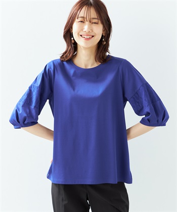 A/C DESIGN BY ALPHA CUBIC 【接触冷感】【UV対策】レーススリーブプルオーバー_variationthumb_3