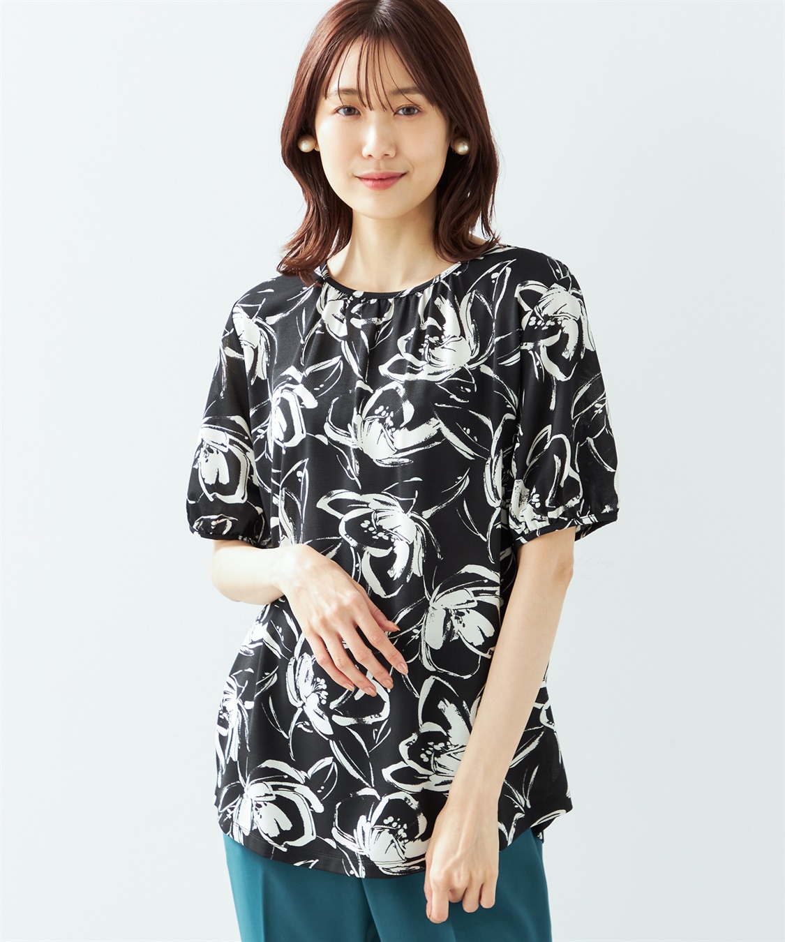 A/C DESIGN BY ALPHA CUBIC 【接触冷感】フラワープリントプルオーバー_variation_1