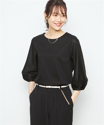 A/C DESIGN BY ALPHA CUBIC 【接触冷感】レースボリュームスリーブプルオーバー_variationthumb_1