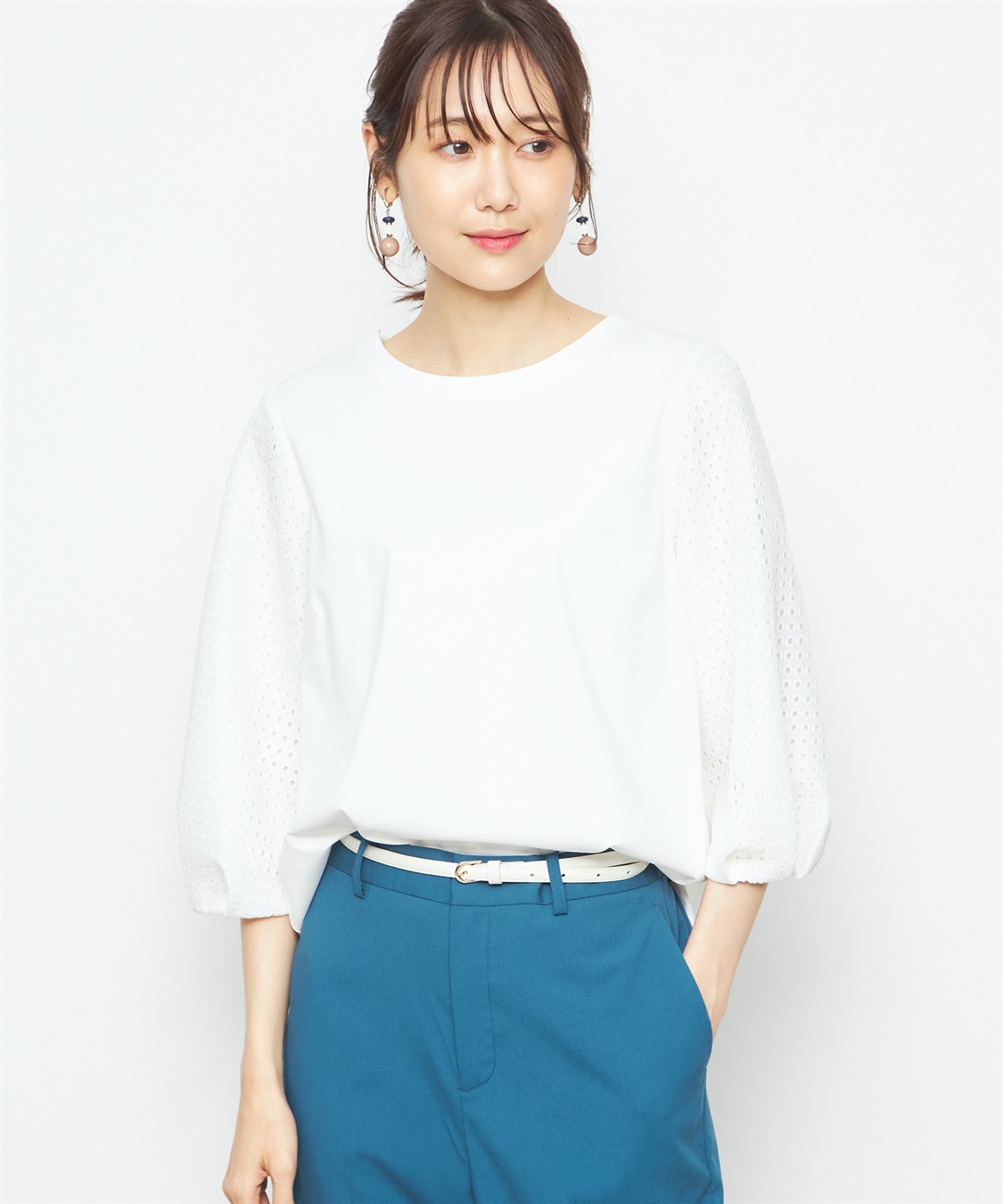 A/C DESIGN BY ALPHA CUBIC 【接触冷感】レースボリュームスリーブプルオーバー_variation_2