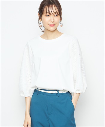 A/C DESIGN BY ALPHA CUBIC 【接触冷感】レースボリュームスリーブプルオーバー_variationthumb_2