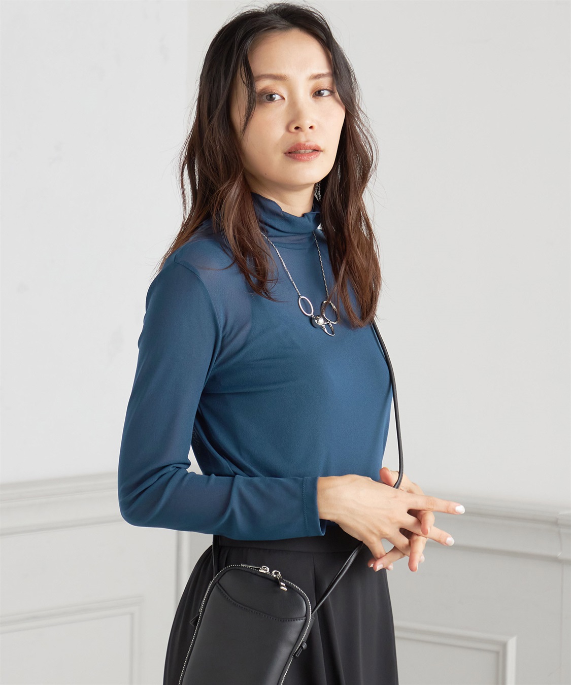 A/C DESIGN BY ALPHA CUBIC メローハイネックカットソー_main