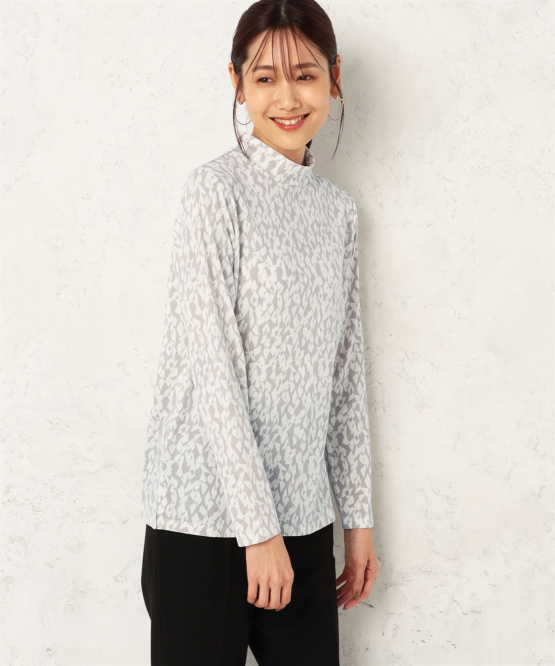 A/C DESIGN BY ALPHA CUBIC 裏起毛幾何柄プリントプルオーバー_variation_1