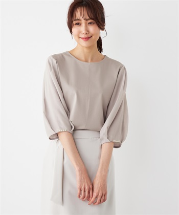 A/C DESIGN BY ALPHA CUBIC パール使いパフスリーブTシャツ_variationthumb_3