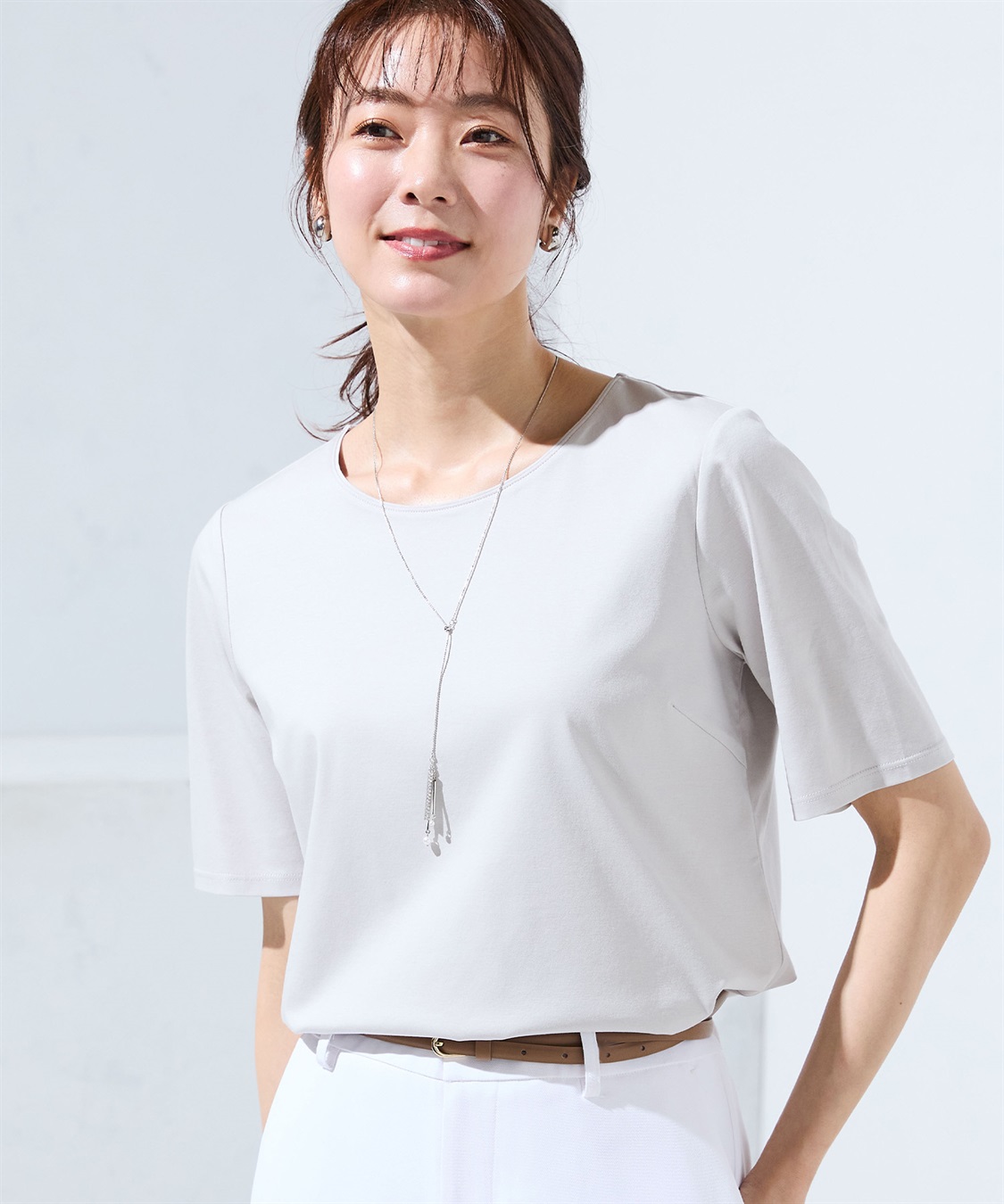 A/C DESIGN BY ALPHA CUBIC 【UVカット・冷感】ダブルフロントシルケットスムースプルオーバー_main