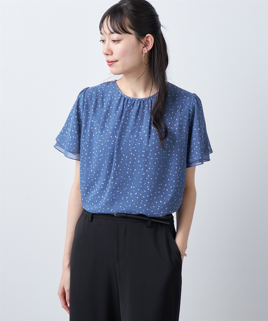 A/C DESIGN BY ALPHA CUBIC プリントTブラウス_main