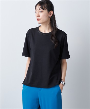 A/C DESIGN BY ALPHA CUBIC 【汗じみ防止・UVカット・冷感】テープ使いTシャツ_variationthumb_1