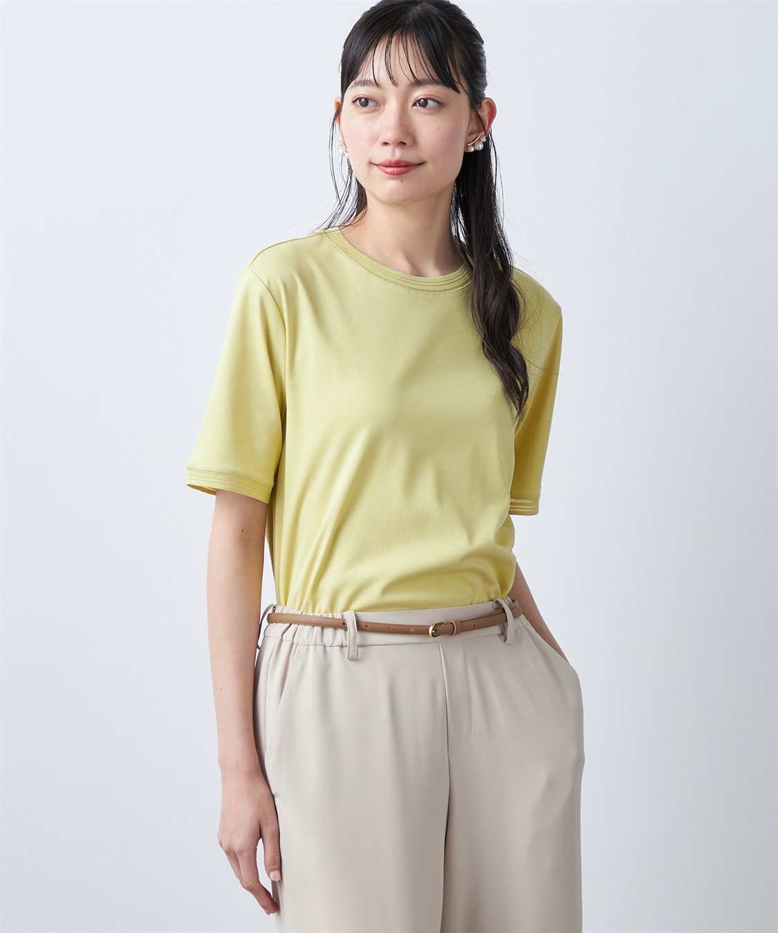 A/C DESIGN BY ALPHA CUBIC 【汗じみ防止・UVカット・冷感】テープ使いTシャツ_variation_3