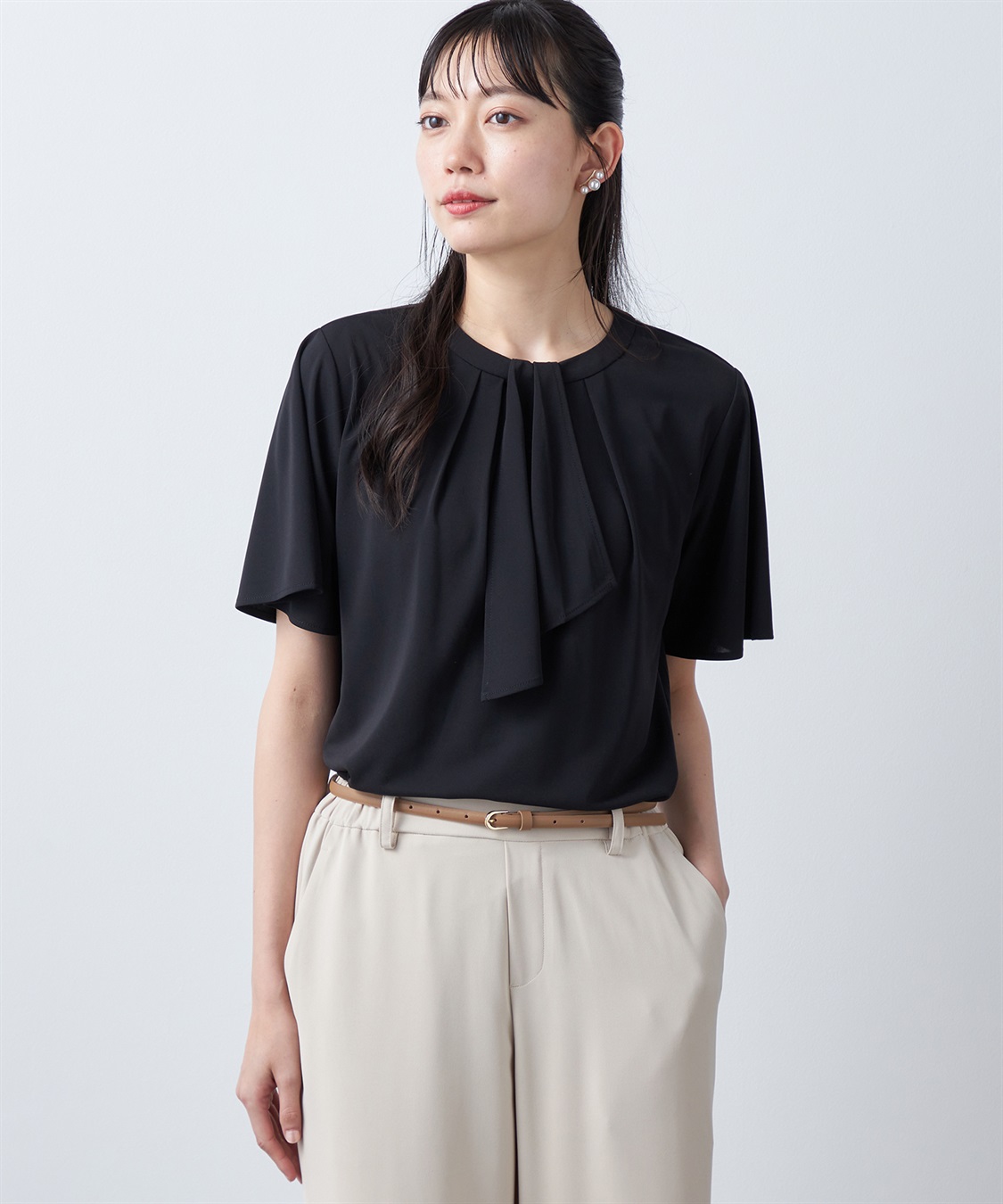 A/C DESIGN BY ALPHA CUBIC ボウタイ風ブラウス_variation_1