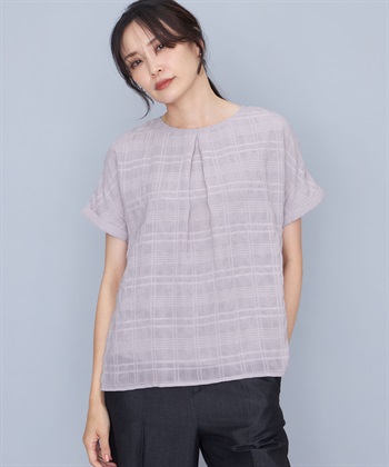 A/C DESIGN BY ALPHA CUBIC ジャガードチェックTブラウス_variationthumb_1