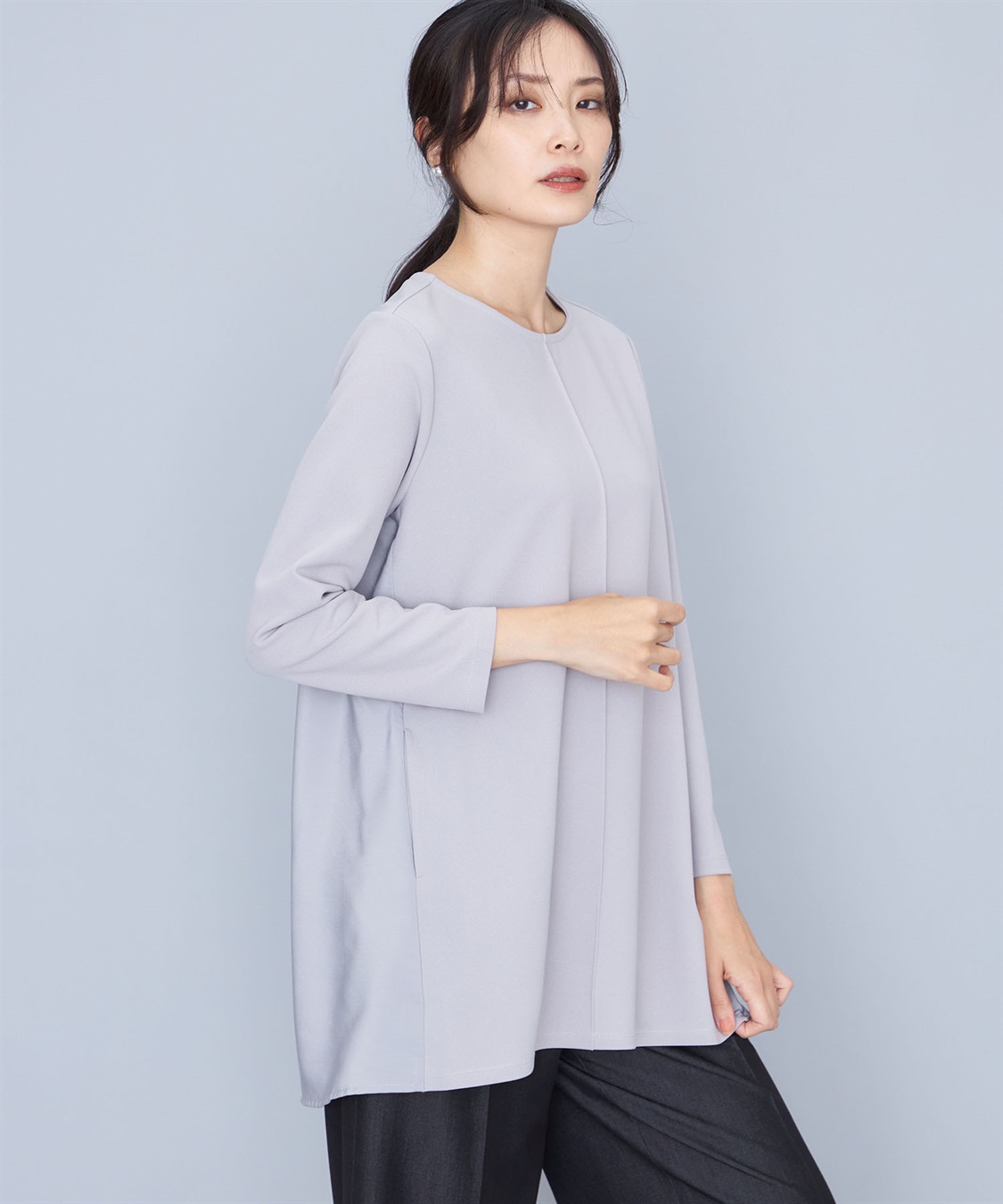 A/C DESIGN BY ALPHA CUBIC 【セットアップ対応】ジョーゼットチュニックプルオーバー_variation_1