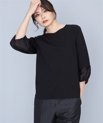 A/C DESIGN BY ALPHA CUBIC ランタンスリーブシアープルオーバー_variationthumb_1