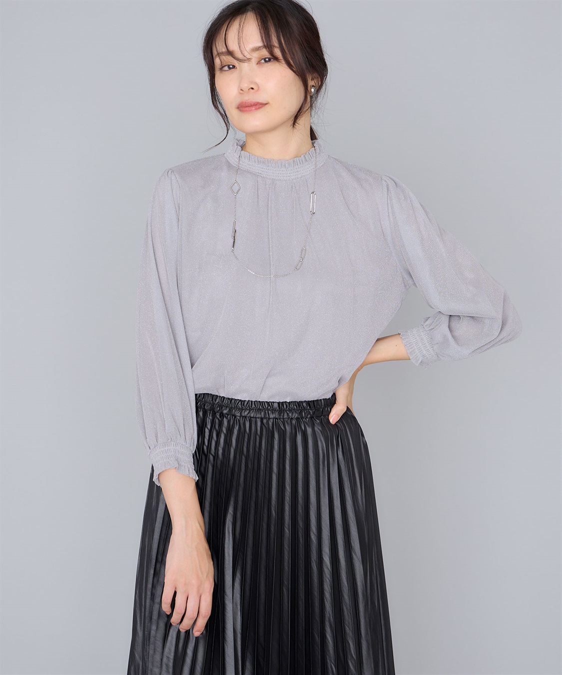 A/C DESIGN BY ALPHA CUBIC ラメハイネックブラウス_variation_1