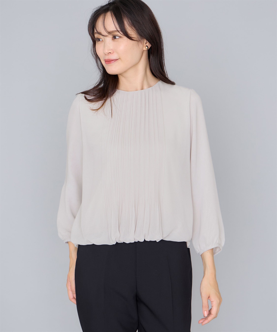 A/C DESIGN BY ALPHA CUBIC フロントプリーツTブラウス_variation_1