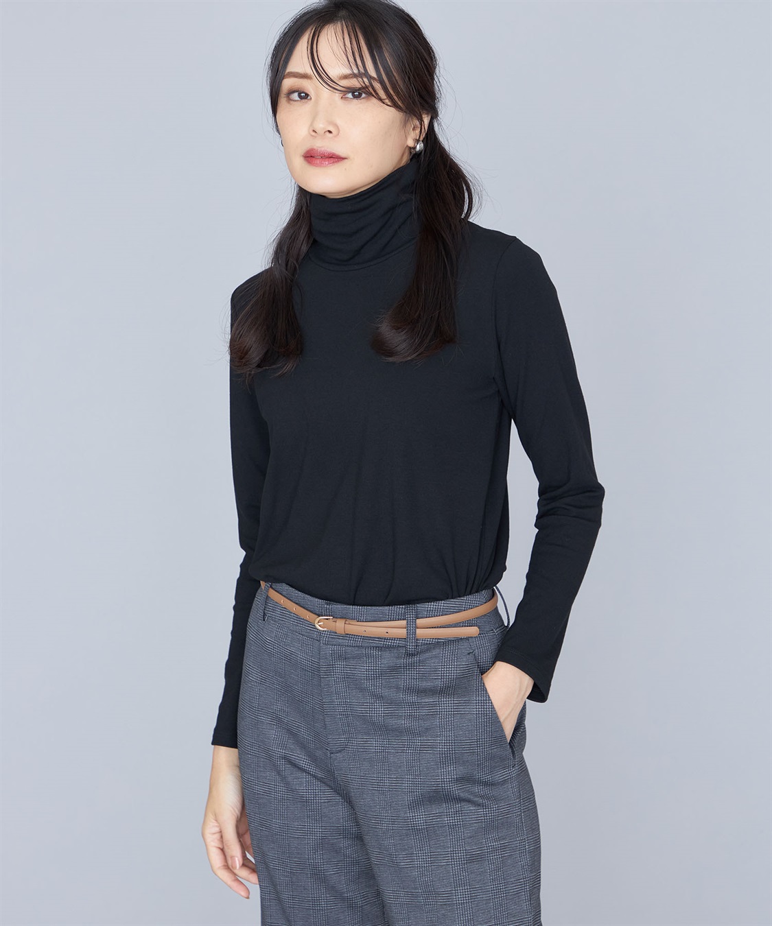 A/C DESIGN BY ALPHA CUBIC 裏起毛ハイネックプルオーバー_variation_2