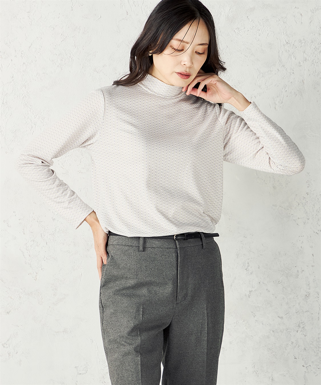 A/C DESIGN BY ALPHA CUBIC プリントハイネックプルオーバー_variation_1