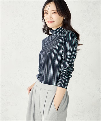 A/C DESIGN BY ALPHA CUBIC プリントハイネックプルオーバー_variationthumb_3