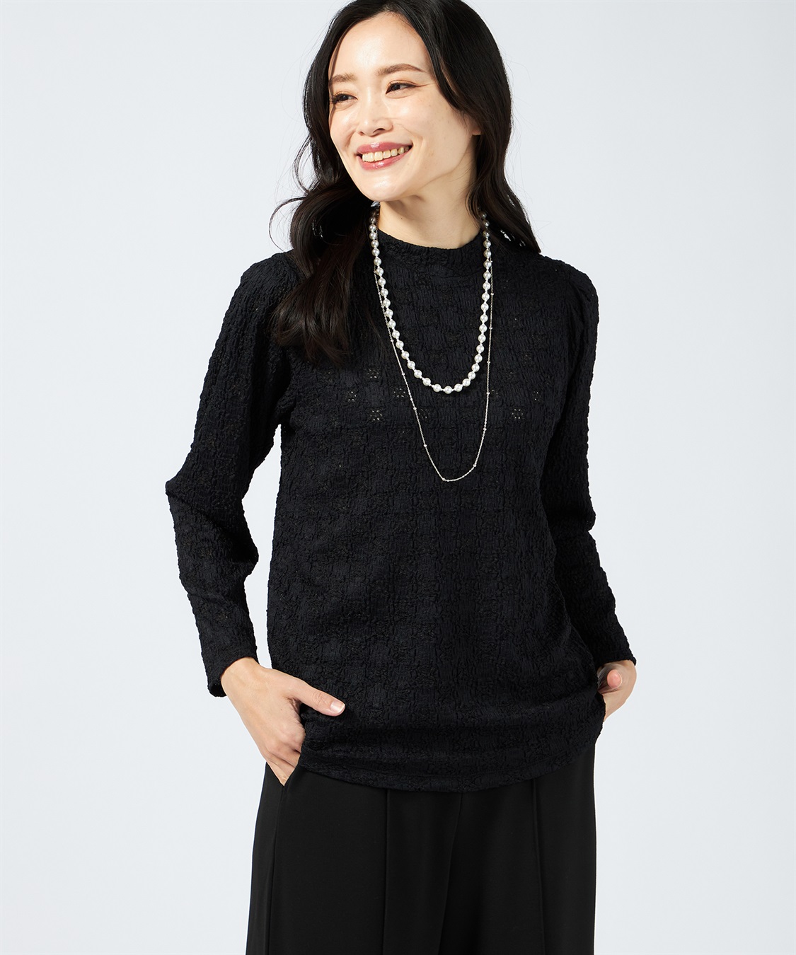 A/C DESIGN BY ALPHA CUBIC ハイネックレースプルオーバー_variation_1