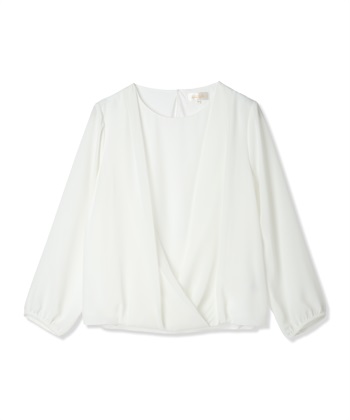 カシュクールTブラウス(オフホワイト-M)