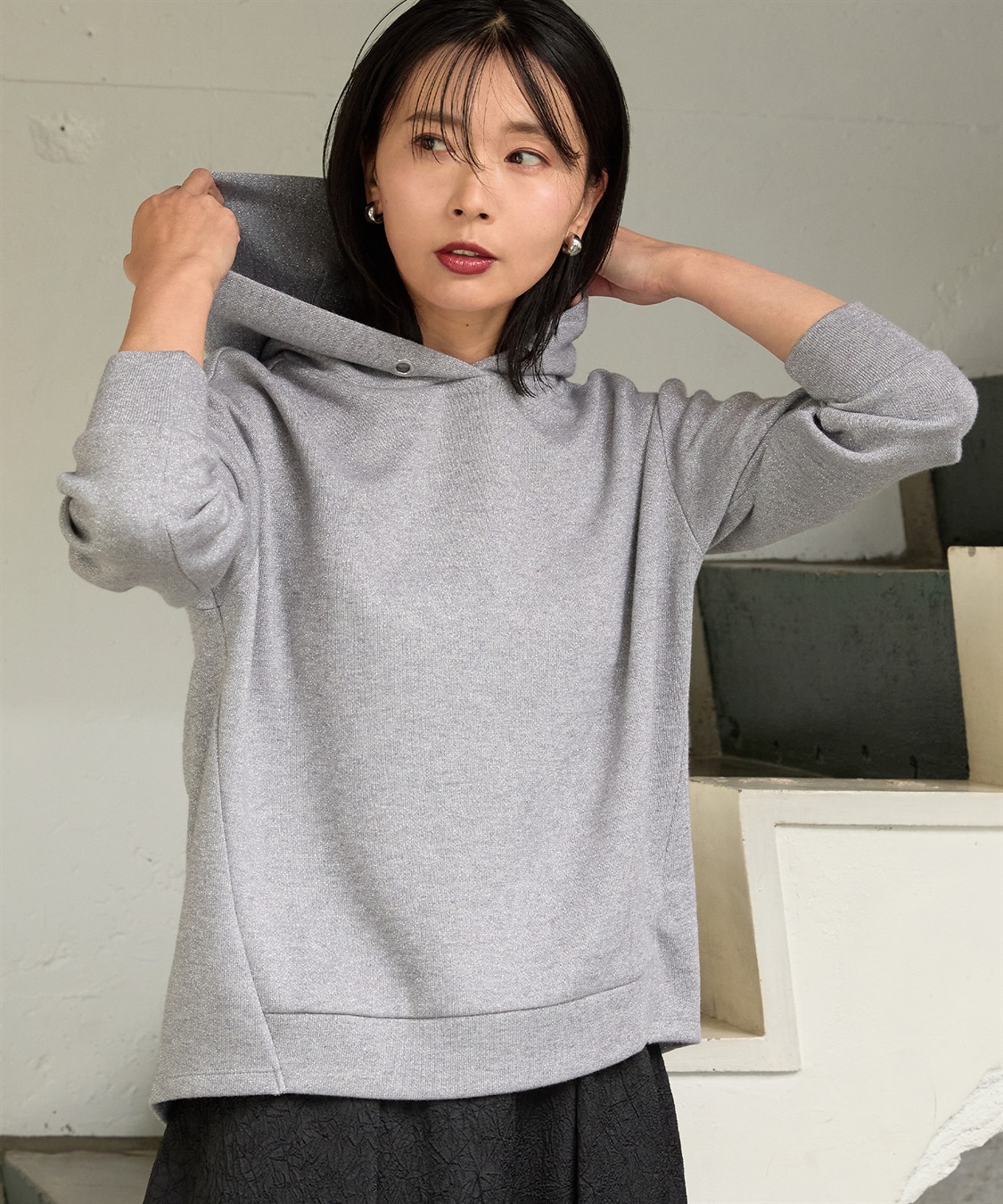 A/C DESIGN BY ALPHA CUBIC ラメフーディープルオーバー_main