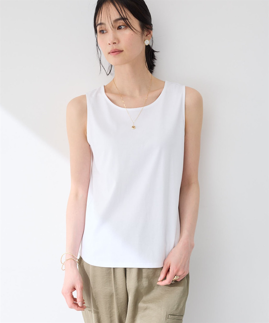 A/C DESIGN BY ALPHA CUBIC スムースタンクトップ【スゴつや・UVカット・接触冷感】_main